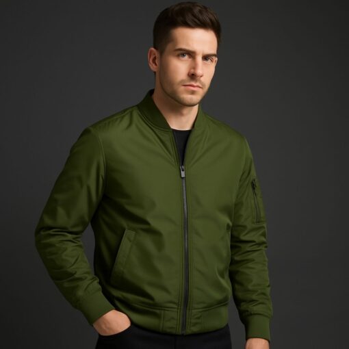 Men's Blue Bomber Jacket - Image 2