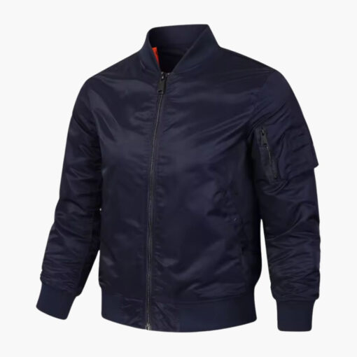 Men's Blue Bomber Jacket - Image 5