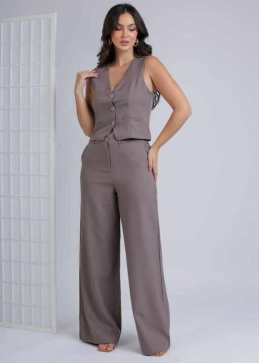 Women's Vest and Tailored Trousers Set - Elegant Fashion - Image 2