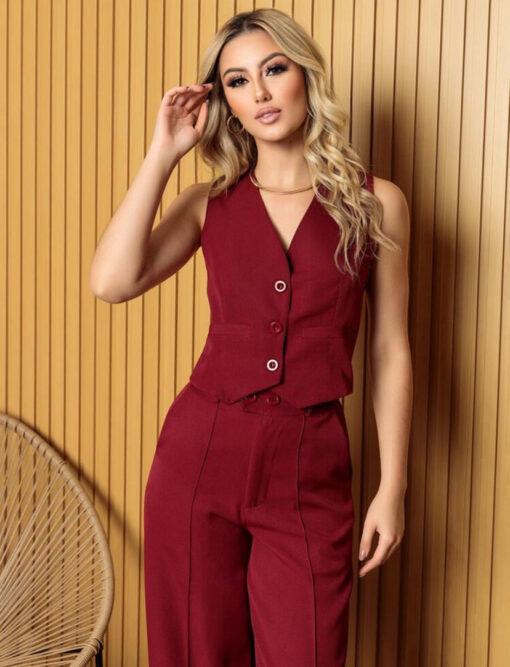 Women's Vest and Tailored Trousers Set - Elegant Fashion - Image 46