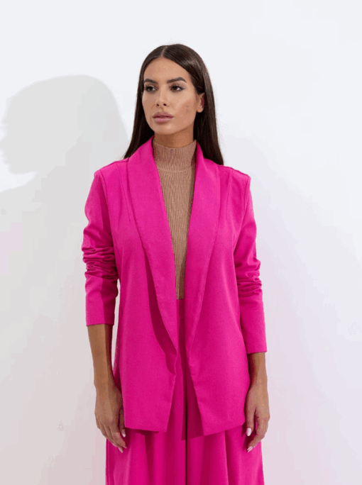 Women's Black Linen Long Blazer - Camila Areia - Image 16