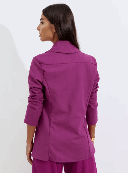 Women's Black Linen Long Blazer - Camila Areia - Image 9