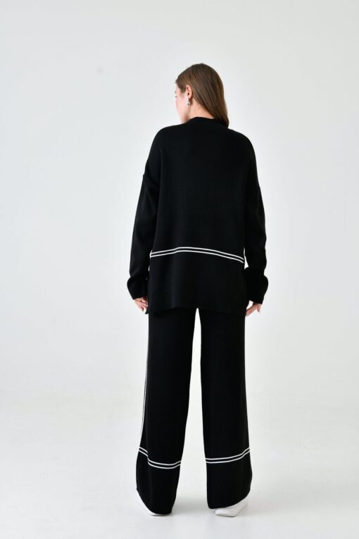 Knit Set with Turtleneck Mullet Sweater and Pants - Image 3