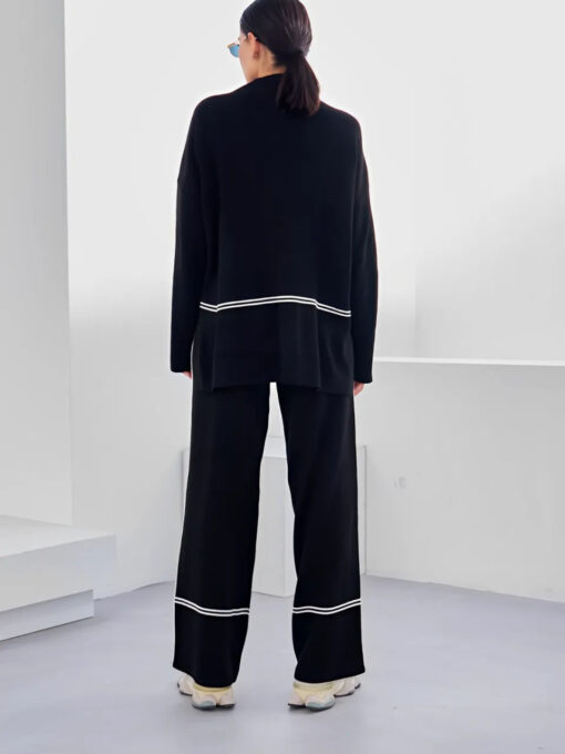 Knit Set with Turtleneck Mullet Sweater and Pants - Image 6