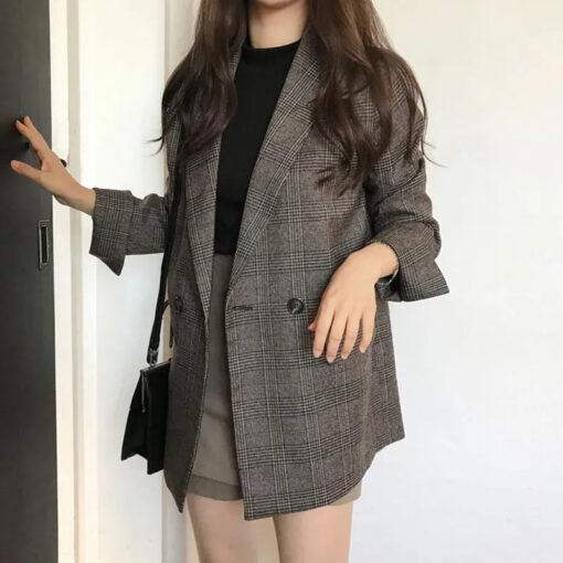 Imelda Plaid Long Blazer - Image 2